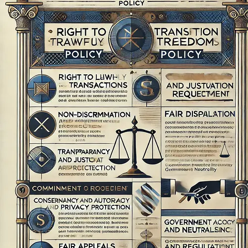 DALL·E 2024-11-09 14.37.18 - A detailed illustration of a policy document titled 'Financial Transaction Freedom Policy' with clean, professional typography and layout. The documen